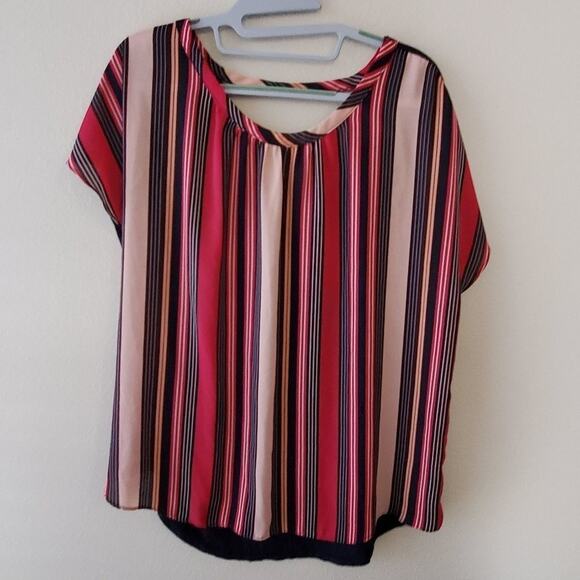 Loft striped keyhole back shirt XL - Picture 1 of 4